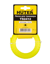 Леска Huter TS2412 для триммера, 2.4 мм, витой квадрат Леска Huter TS2412 для триммера, 2.4 мм, витой квадрат